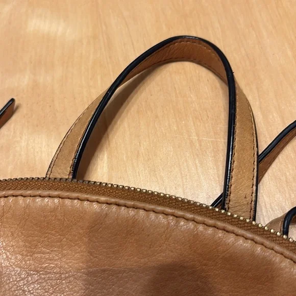 Margot Tan Leather Women's Backpack. - Picture 9 of 12